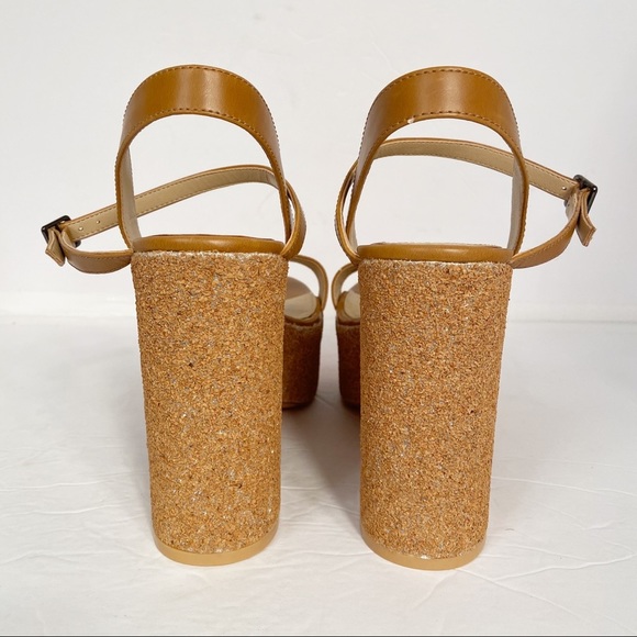 ZARA Trafaluc Women’s Heel‎ Sparkly Chunky Sandals Size 40 - Picture 4 of 8